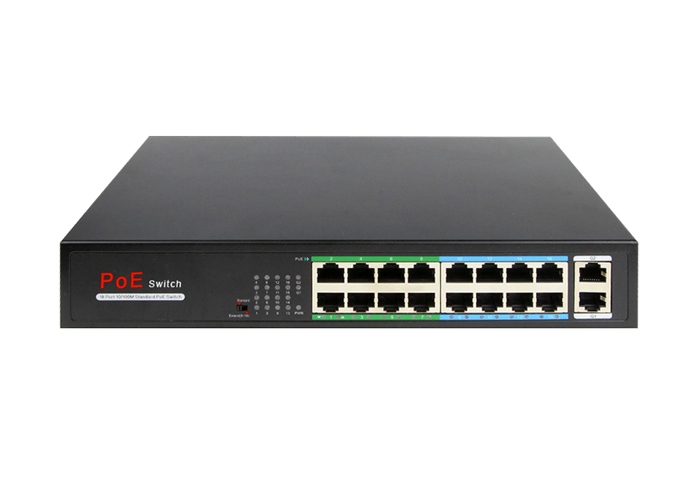 16 Poort Netwerk POE Switch - Meko Security